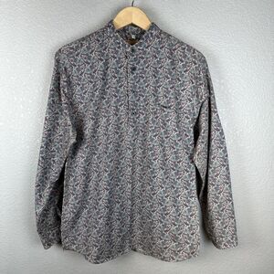 WAH Maker Frontier Clothing Mens Long Sleeve 1/4 Button Shirt Medium Paisley USA